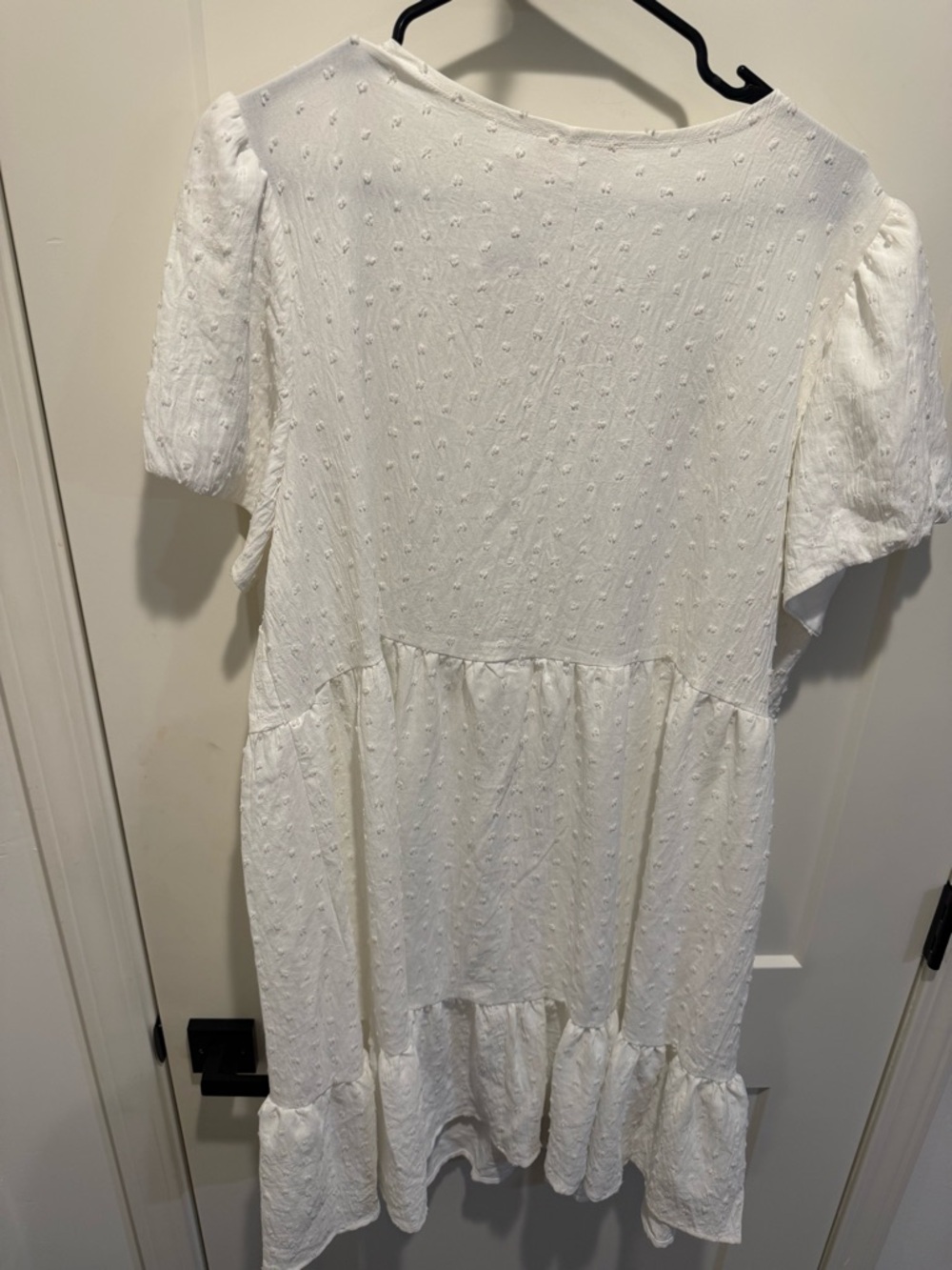 52seven White Swiss Dot Puff-Sleeve Tiered Dress - Picture 2 of 6